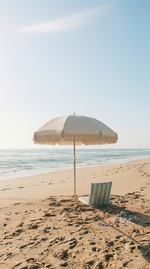 Subir imagen al visor de la galería, Conjunto Cadeira de Praia Turquesa e Guarda Sol Branco
